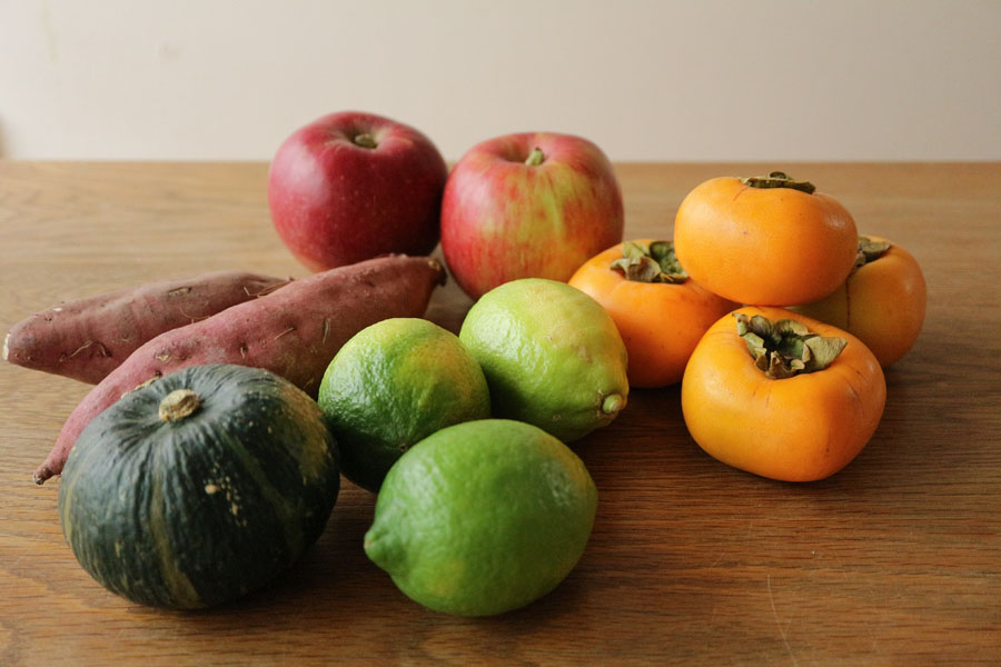 秋の野菜と果物