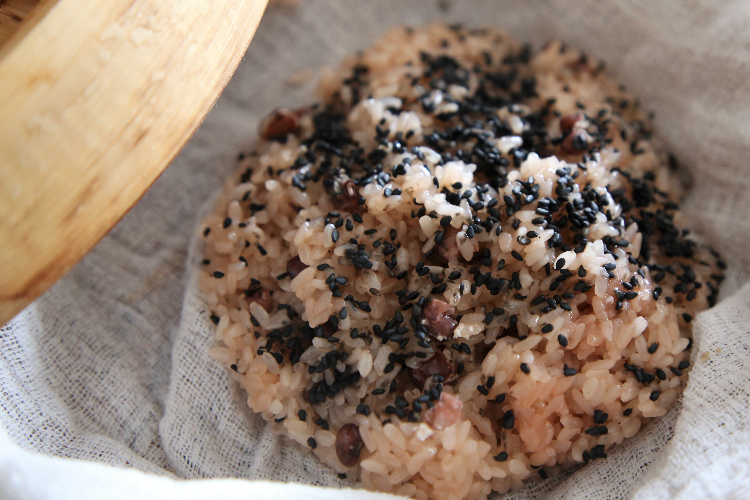 有機米で作った赤飯