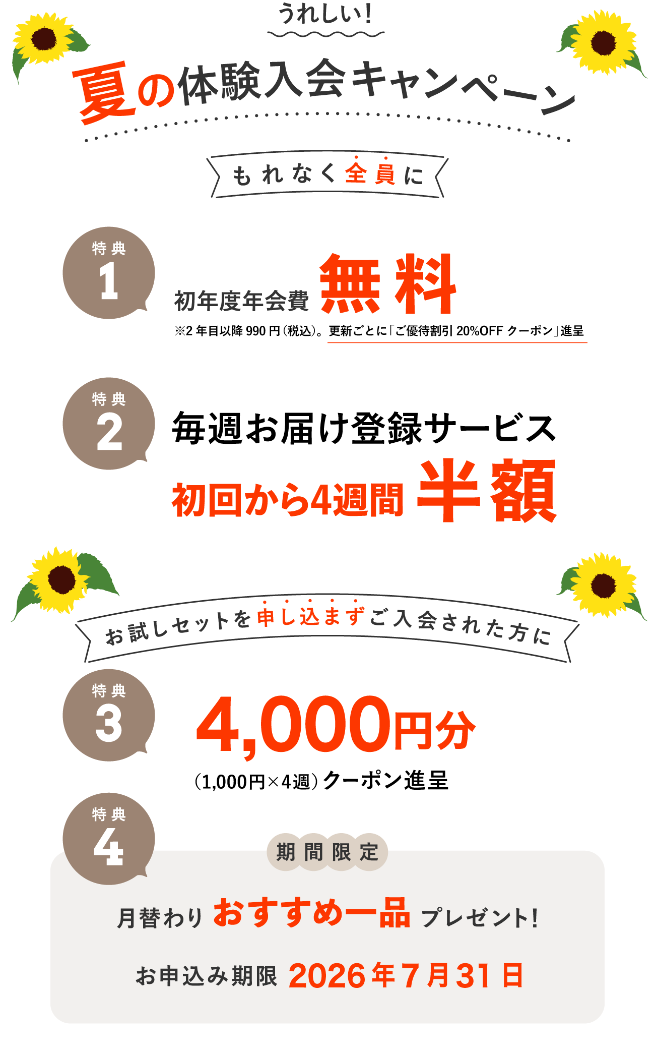 入会キャンペーン