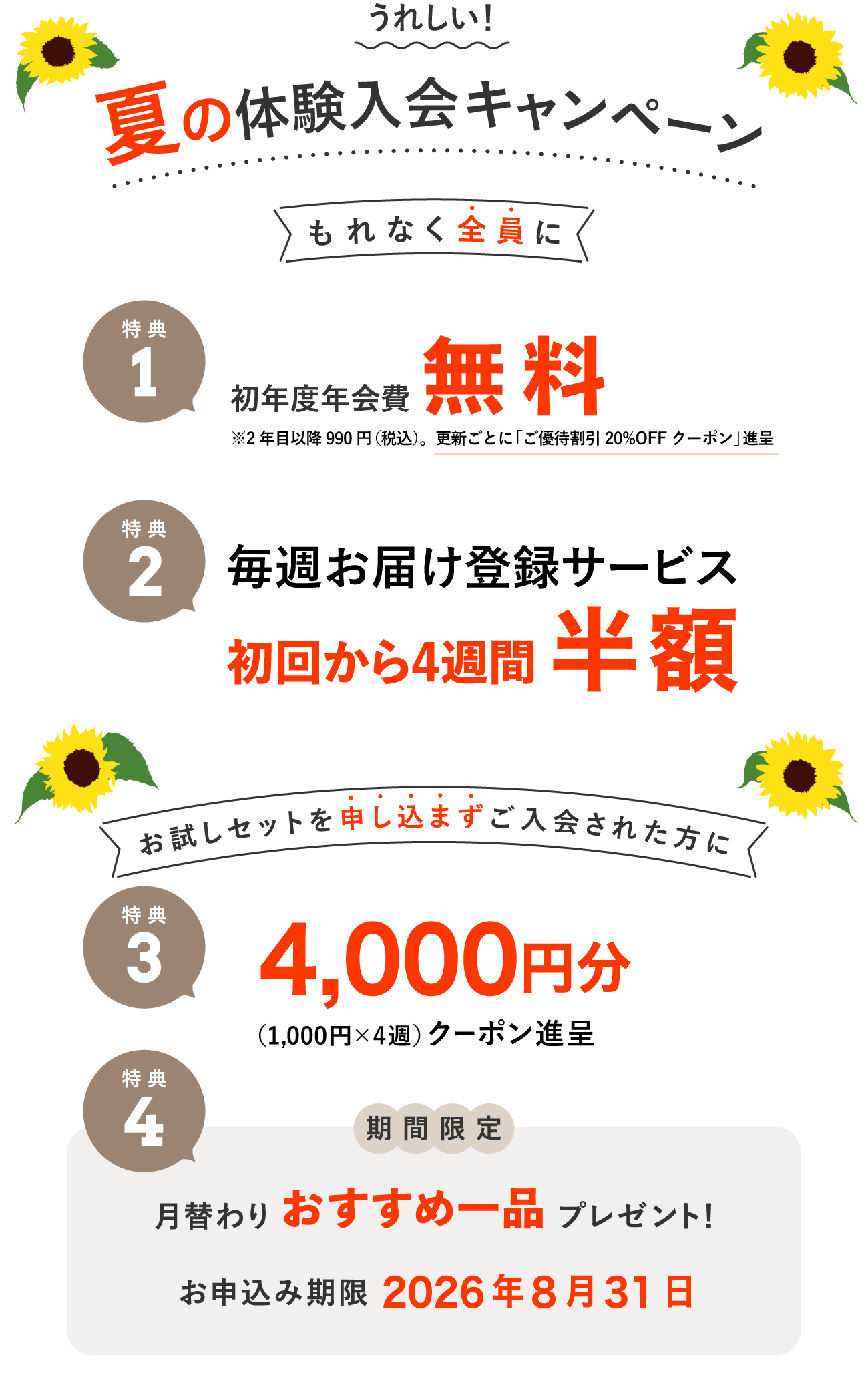 入会キャンペーン